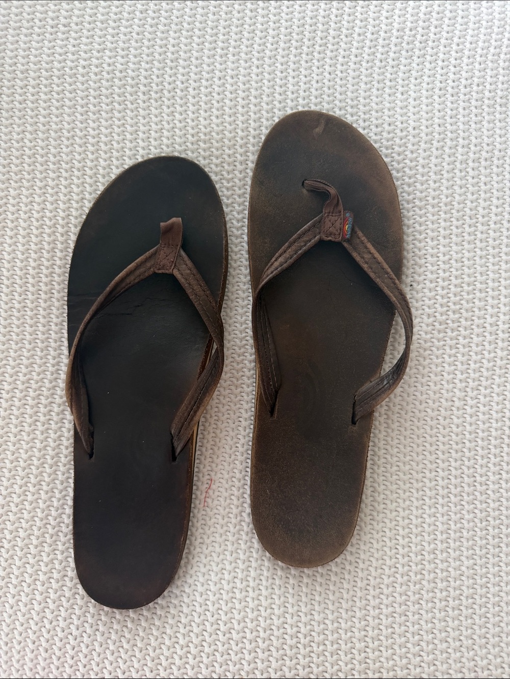 Rainbow Brown Women's Leather Flip Flop Sandals